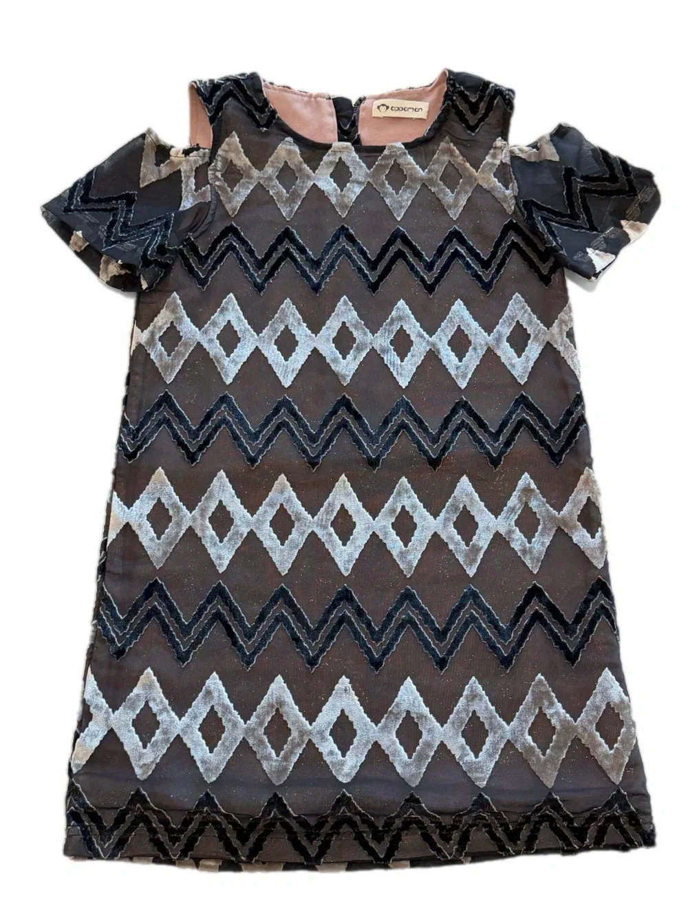 Appaman Burgundy Shimmer Dress & Black Silver Patterned Dress